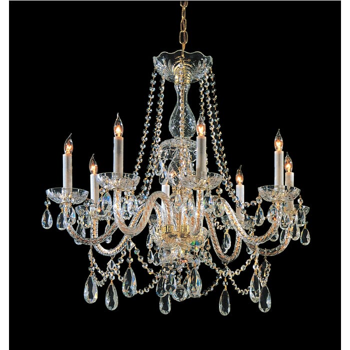 Crystorama Traditional Crystal 8-Light 26" Traditional Chandelier in Polished Brass with Clear Hand Cut Crystals Crystorama Traditional Crystal 8-Light 26" Traditional Chandelier in Polished Brass with Clear Hand Cut Crystals