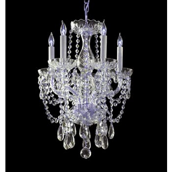 Crystorama Traditional Crystal 5-Light 20" Mini Chandelier in Polished Chrome with Clear Swarovski Strass Crystals