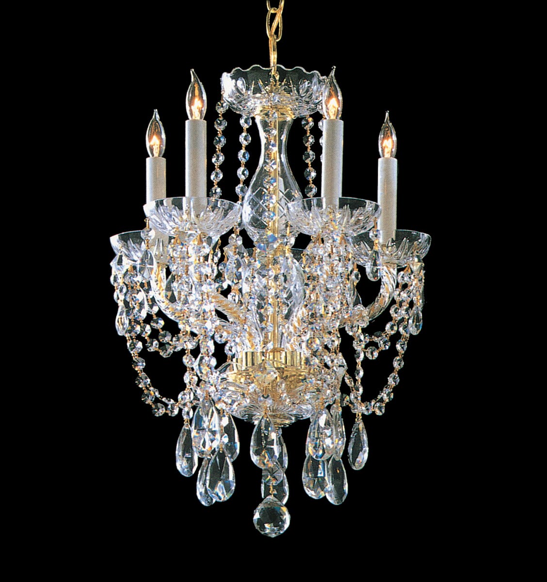 Traditional Crystal 5-Light 20"" Mini Chandelier in Polished Brass with Clear Hand Cut Crystals -  Crystorama, 1129-PB-CL-MWP