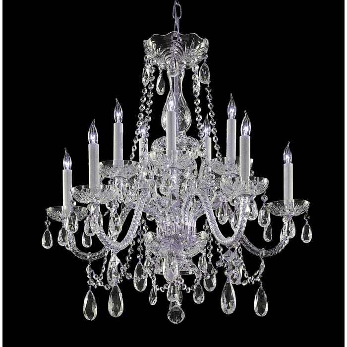 Crystorama Traditional Crystal 10-Light 26" Chandelier in Polished Brass Crystorama Traditional Crystal 10-Light 26" Chandelier in Polished Brass