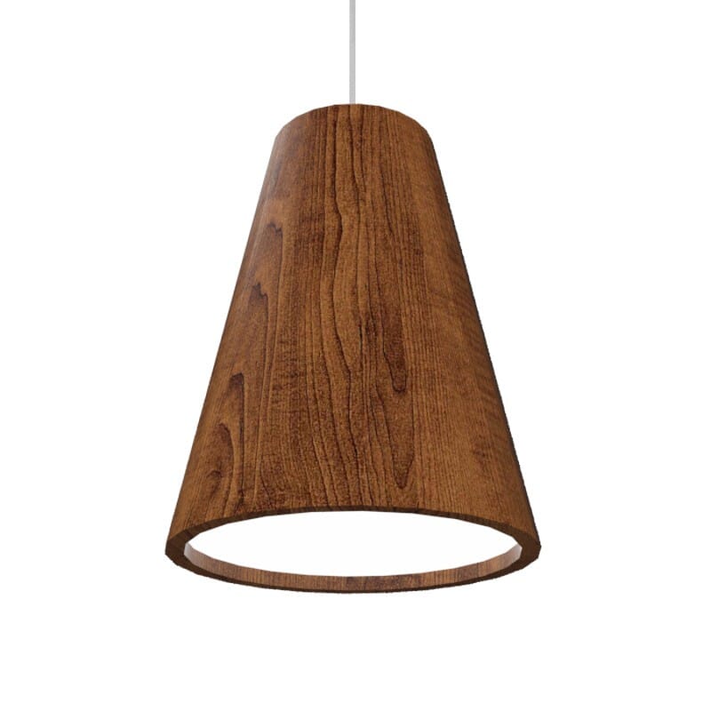 Conical LED Pendant in Imbuia