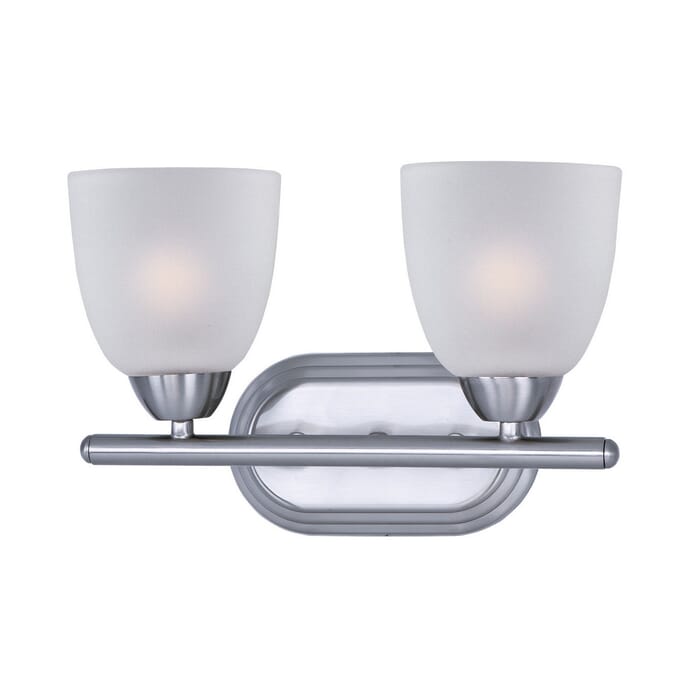 Maxim Lighting Axis 13" 2-Light Frosted Bathroom Vanity Light in Polished Chrome Maxim Lighting Axis 13" 2-Light Frosted Bathroom Vanity Light in Polished Chrome
