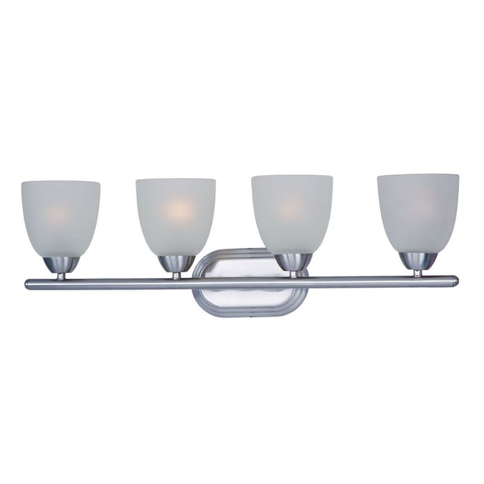 Maxim Lighting Axis 28.5" 4-Light Frosted Bathroom Vanity Light in Polished Chrome Maxim Lighting Axis 28.5" 4-Light Frosted Bathroom Vanity Light in Polished Chrome