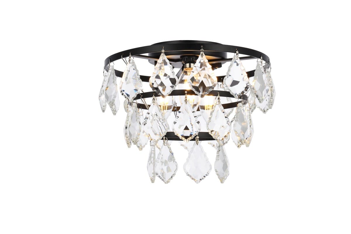 Ella 3-Light Flush Mount in Black