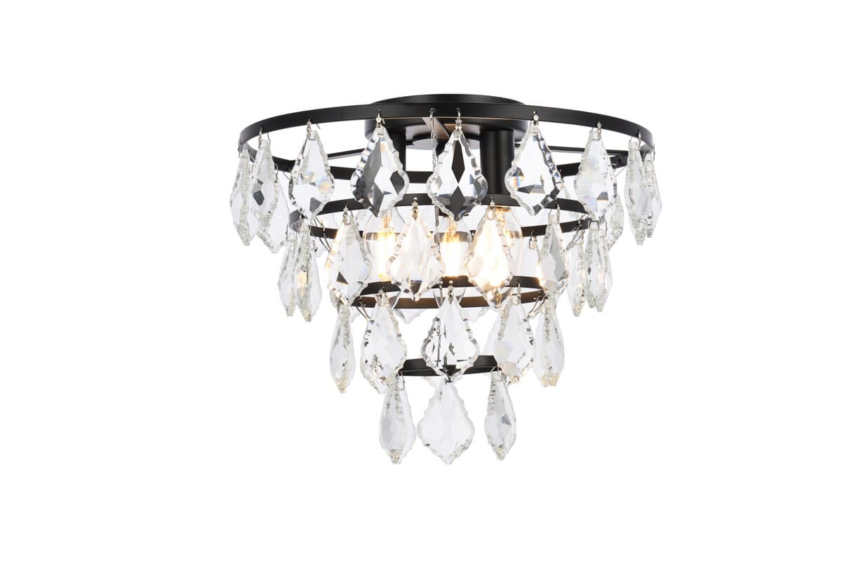 Ella 3-Light Flush Mount in Black