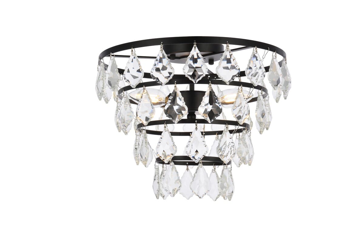 Ella 3-Light Flush Mount in Black