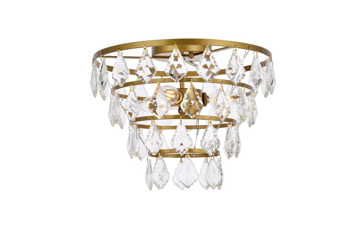 Ella 3-Light Flush Mount in Brass