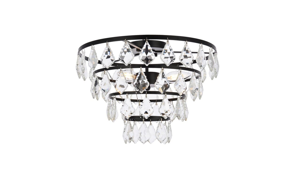 Ella 3-Light Flush Mount in Black