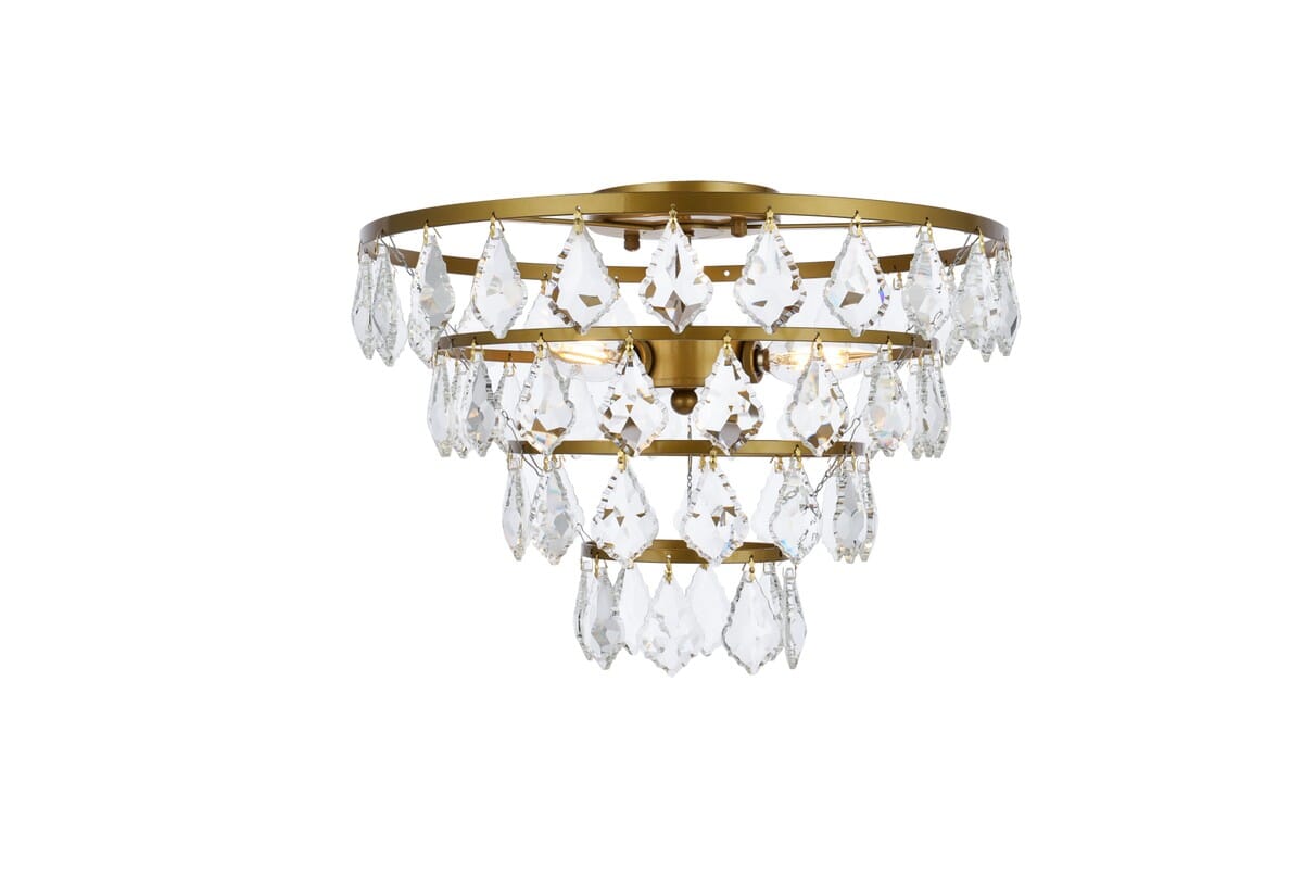 Ella 3-Light Flush Mount in Brass