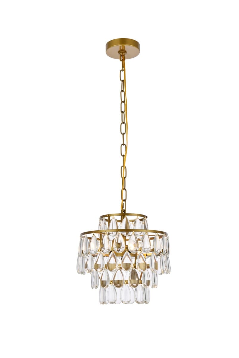 Mila 3-Light Pendant in Brass