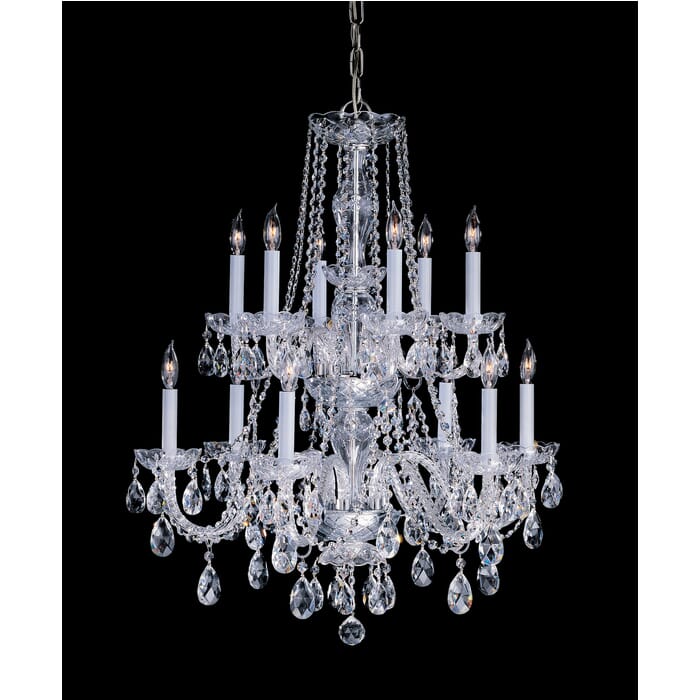 Crystorama Traditional Crystal 12-Light 32" Traditional Chandelier in Polished Brass with Clear Hand Cut Crystals Crystorama Traditional Crystal 12-Light 32" Traditional Chandelier in Polished Brass with Clear Hand Cut Crystals