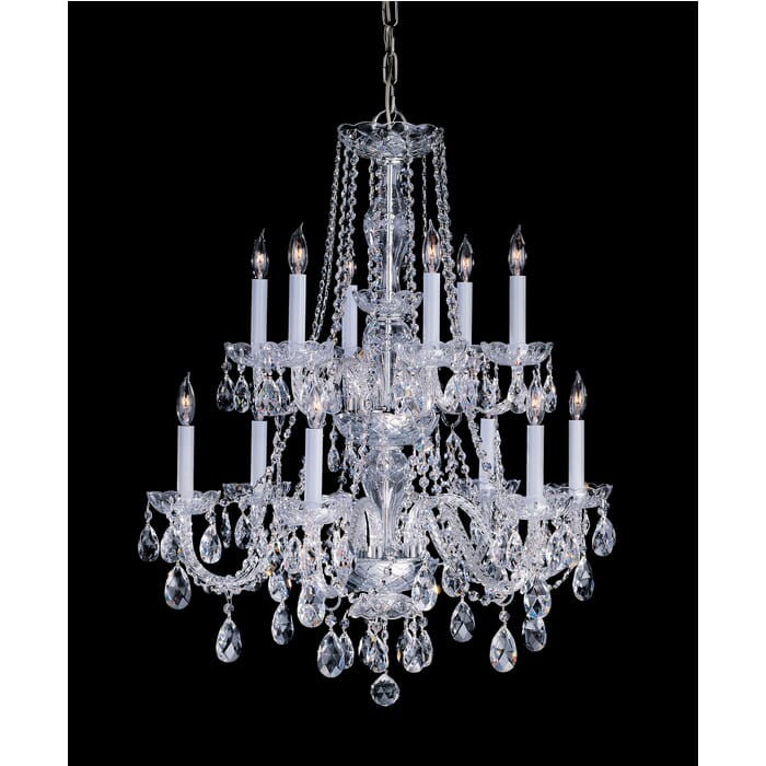 Crystorama Traditional Crystal 12-Light 32" Traditional Chandelier in Polished Brass with Clear Spectra Crystals Crystorama Traditional Crystal 12-Light 32" Traditional Chandelier in Polished Brass with Clear Spectra Crystals
