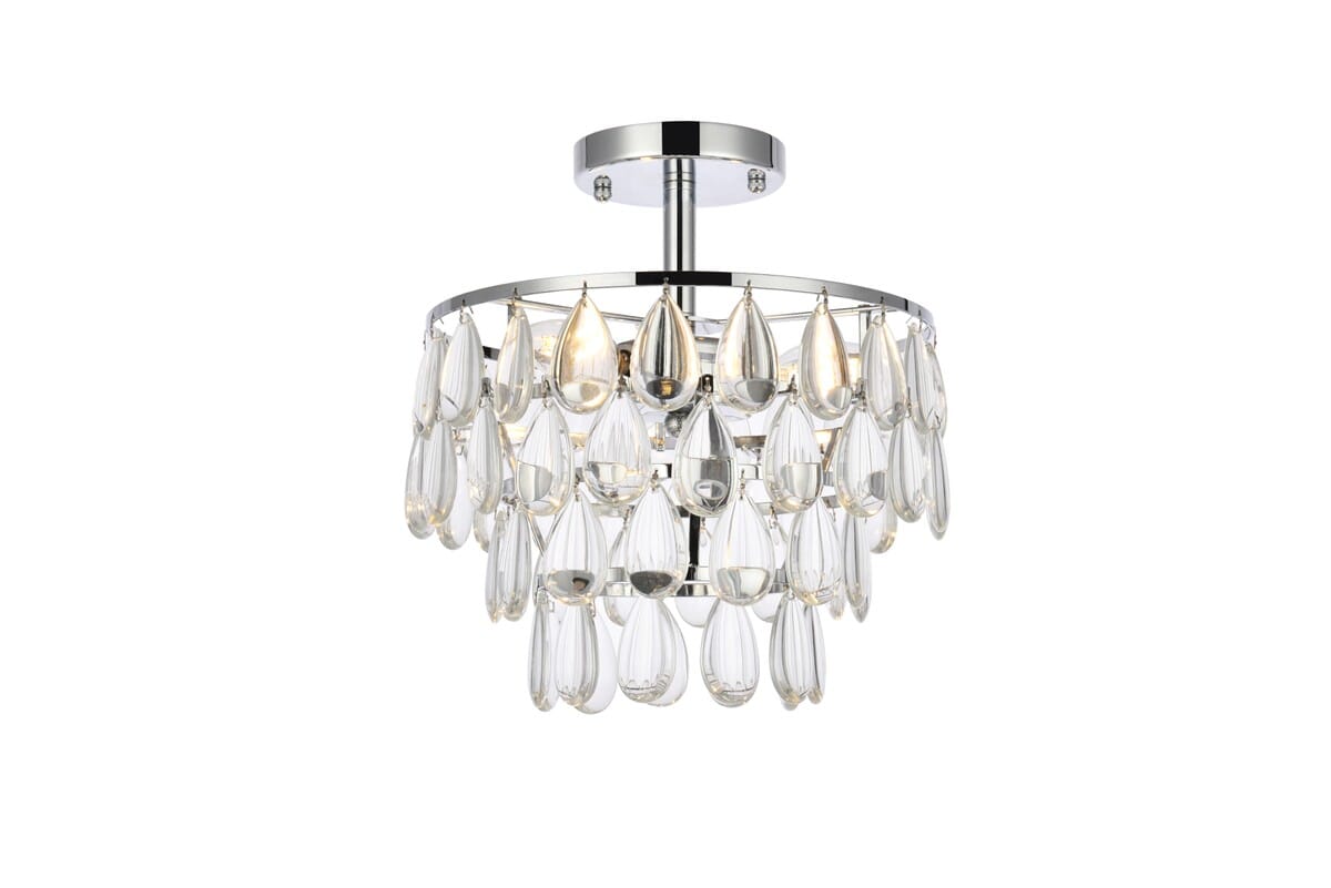 Mila 3-Light Flush Mount in Chrome