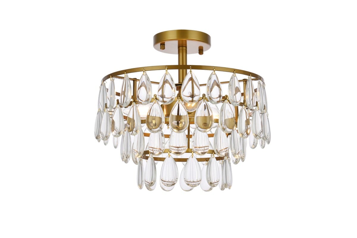 Mila 3-Light Flush Mount in Brass