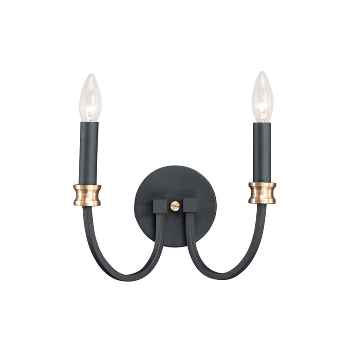 Maxim Charlton 2-Light Wall Sconce in Black and Antique Brass Maxim Charlton 2-Light Wall Sconce in Black and Antique Brass