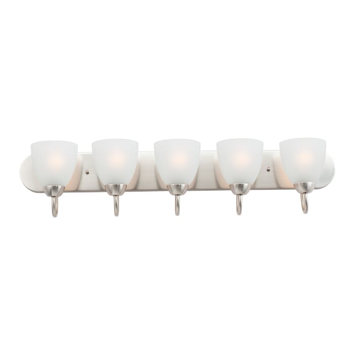Axis 5-Light Bathroom Vanity Light in Satin Nickel Axis 5-Light Bathroom Vanity Light in Satin Nickel
