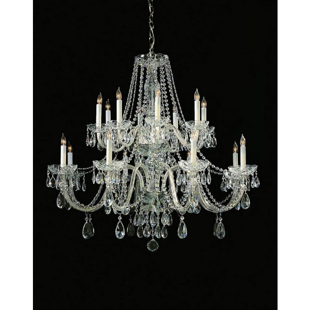 Traditional Crystal 16-Light 34 Traditional Chandelier in Polished Chrome  with Clear Swarovski Strass Crystals 