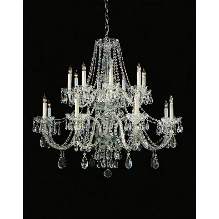 Crystorama Traditional Crystal 16-Light 34" Traditional Chandelier in Polished Chrome with Clear Swarovski Strass Crystals Crystorama Traditional Crystal 16-Light 34" Traditional Chandelier in Polished Chrome with Clear Swarovski Strass Crystals