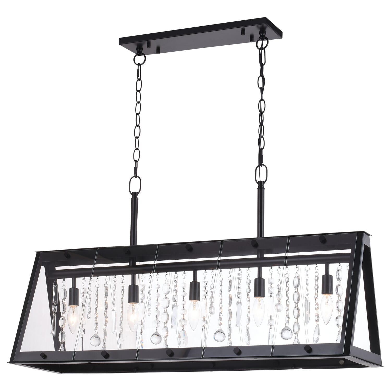 Tremont 5-Light Linear Chandelier in Matte Black