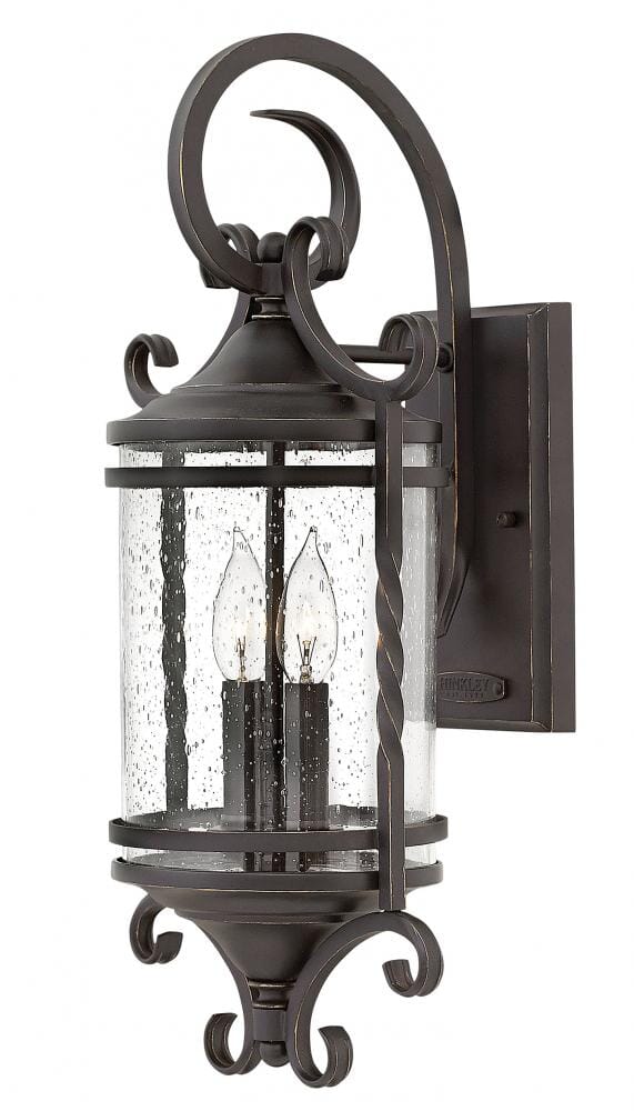 Casa 2-Light Outdoor Light In Olde Black With Clear Seedy Glass