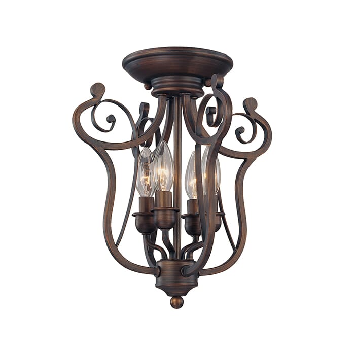 Millennium Chateau 4-Light Semi-Flush Ceiling Light in Rubbed Bronze Millennium Chateau 4-Light Semi-Flush Ceiling Light in Rubbed Bronze