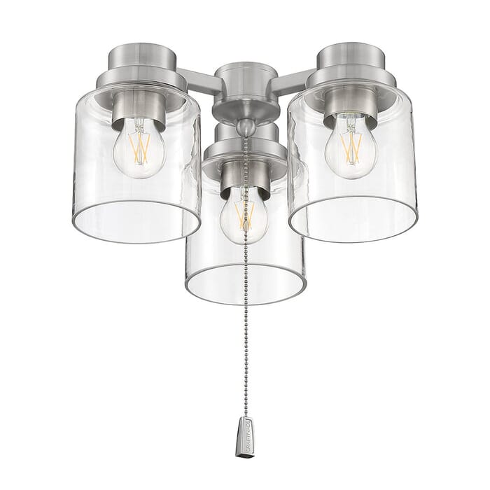 Light Kit-Armed 3-Light LED Ceiling Fan Light Kit Light Kit in Brushed Polished Nickel Light Kit-Armed 3-Light LED Ceiling Fan Light Kit Light Kit in Brushed Polished Nickel
