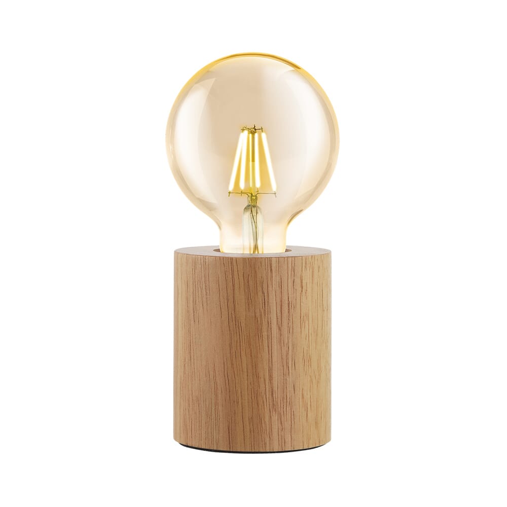Turialdo 1-Light Table Lamp in Natural Wood