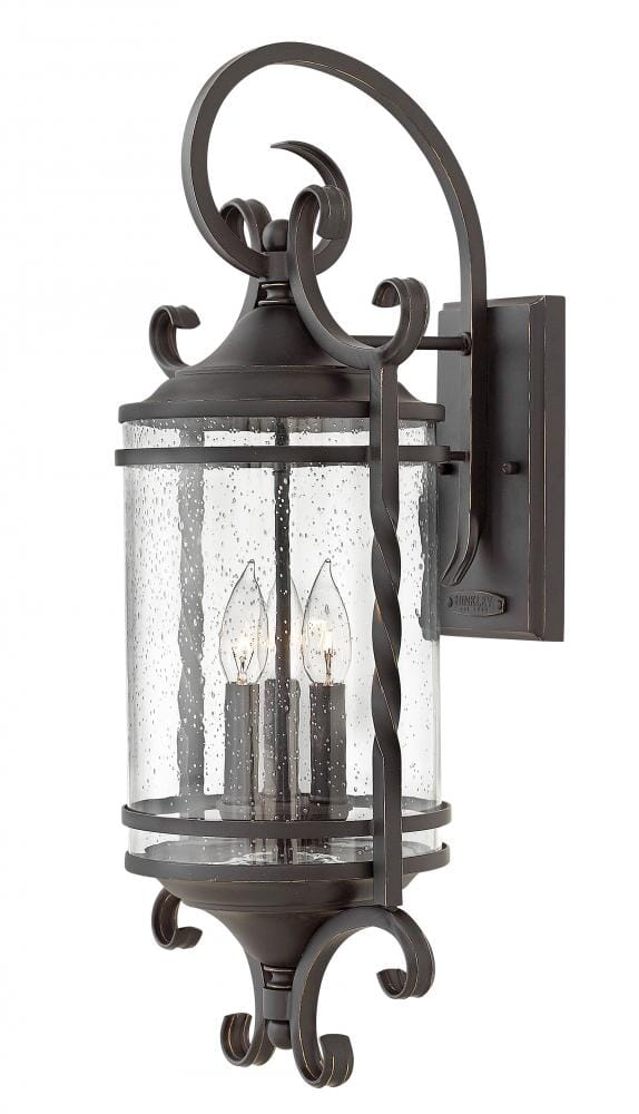Casa 3-Light Outdoor Light In Olde Black With Clear Seedy Glass