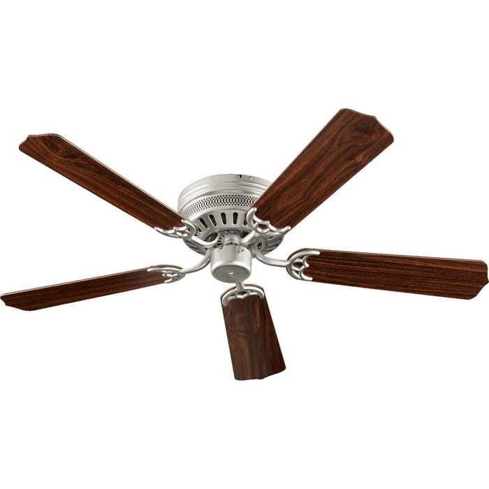 Quorum Custom Hugger 52" Indoor Flush Mount Ceiling Fan in Satin Nickel Quorum Custom Hugger 52" Indoor Flush Mount Ceiling Fan in Satin Nickel