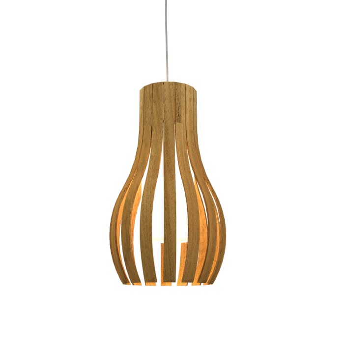 Barrel 1-Light Pendant in Louro Freijo Barrel 1-Light Pendant in Louro Freijo