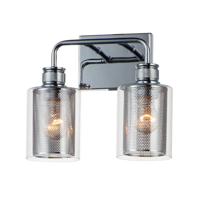 Maxim Filigree 2-Light Bathroom Vanity Light in Polished Chrome Maxim Filigree 2-Light Bathroom Vanity Light in Polished Chrome