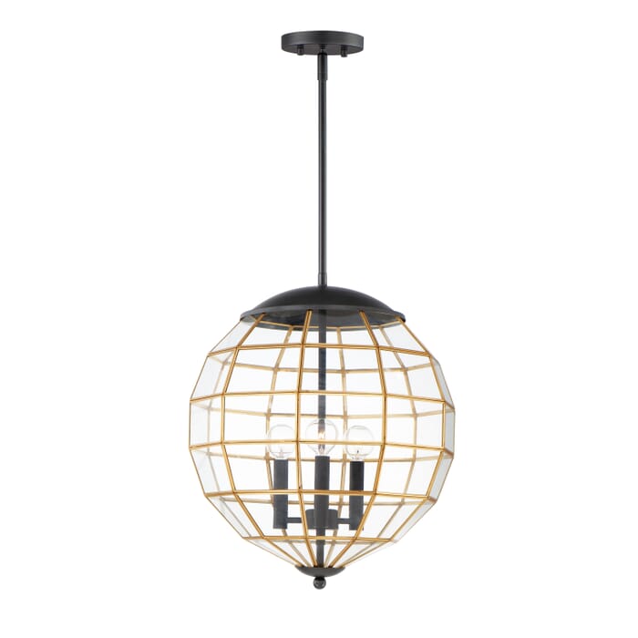 Maxim Heirloom 3-Light Pendant Light in Black and Burnished Brass Maxim Heirloom 3-Light Pendant Light in Black and Burnished Brass