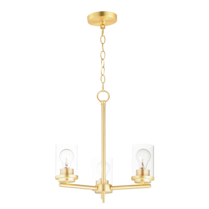 Corona 3-Light Chandelier in Satin Brass Corona 3-Light Chandelier in Satin Brass