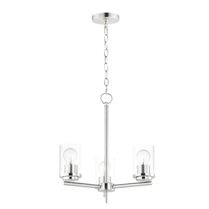 Corona 3-Light Chandelier in Satin Nickel Corona 3-Light Chandelier in Satin Nickel