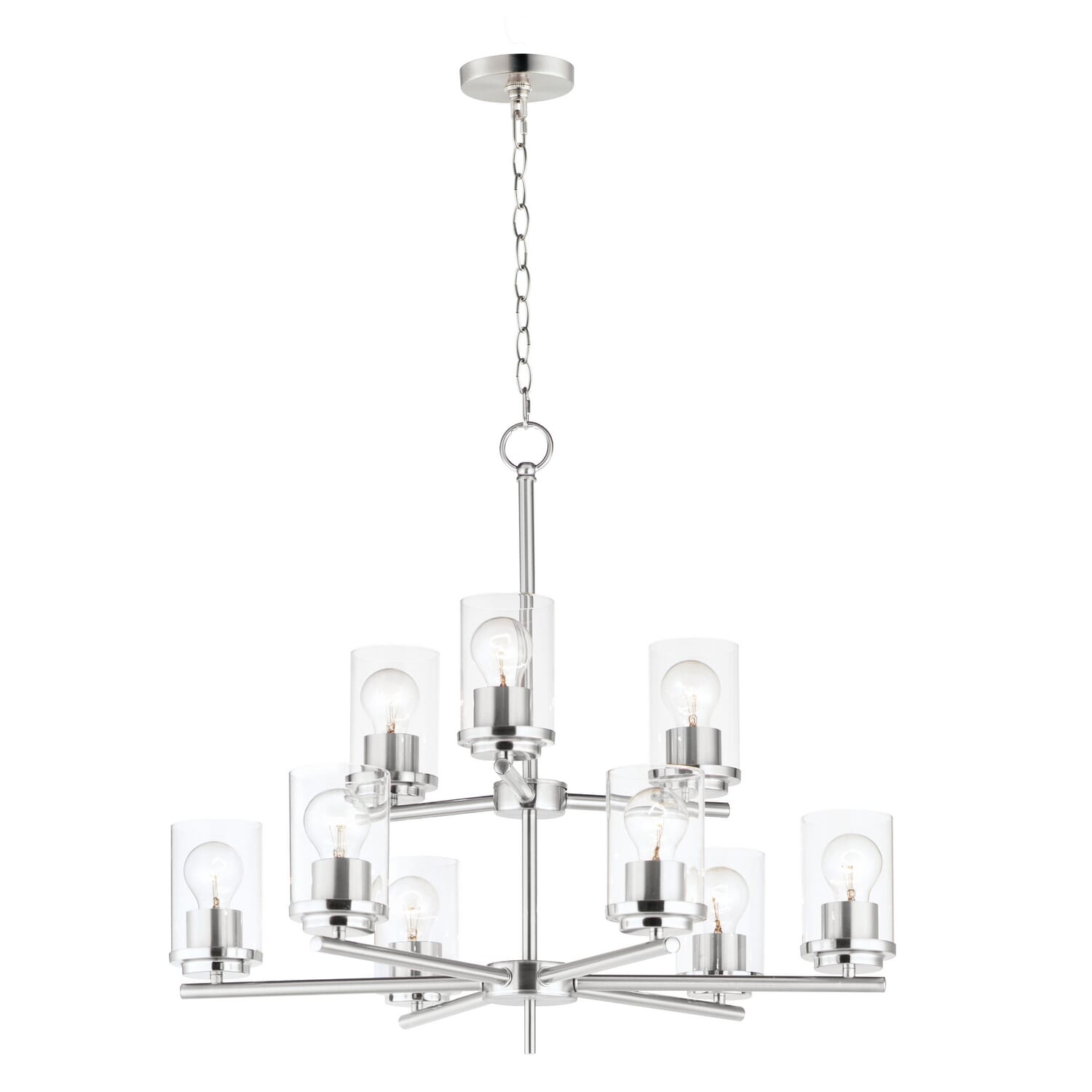 Corona 9-Light Chandelier in Satin Nickel