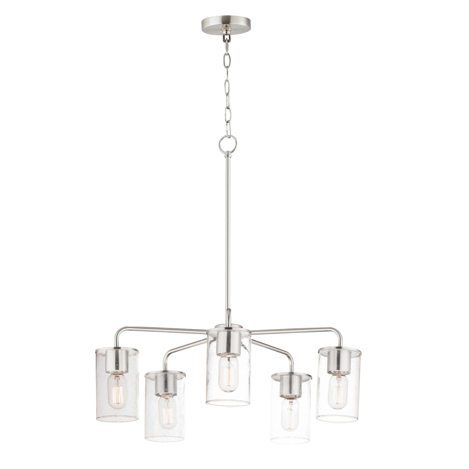 Sleek 5-Light Chandelier in Satin Nickel