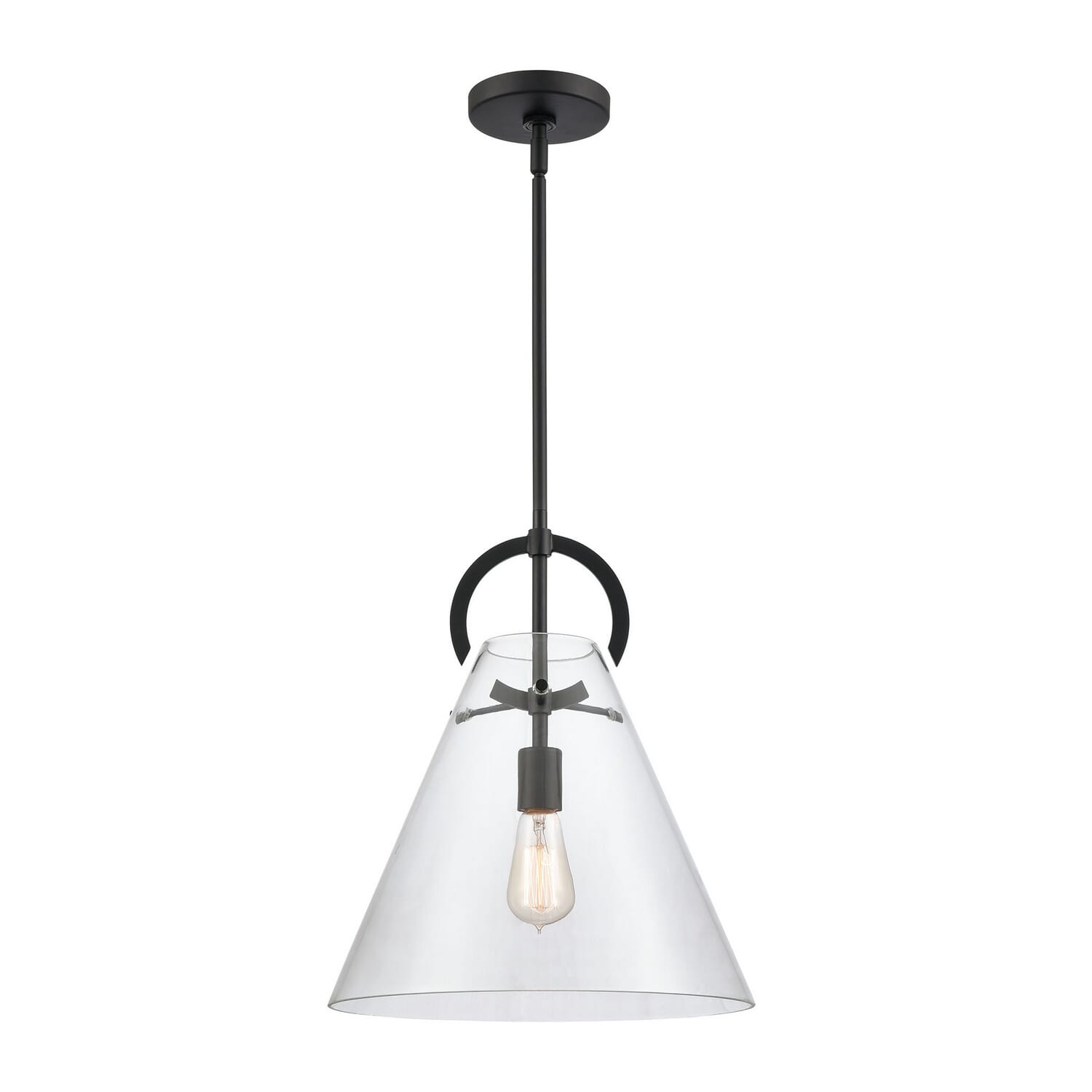 Matte Black One Light Pendant from the Gabby Collection - LightsOnline.com