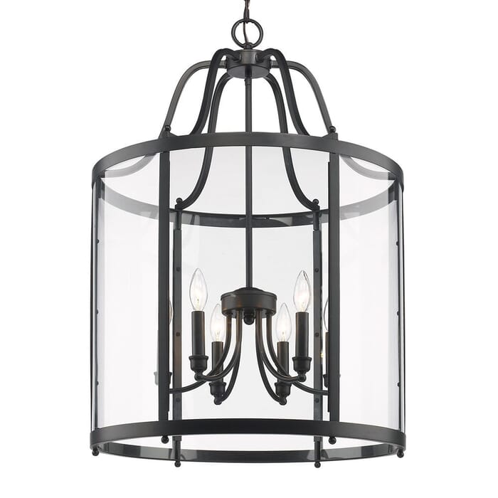 Golden Payton 6-Light Foyer Light in Black Golden Payton 6-Light Foyer Light in Black