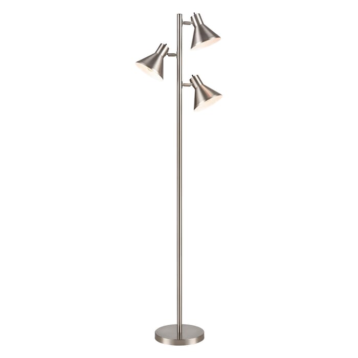 Loman 3-Light LED Floor Lamp in Satin Nickel Loman 3-Light LED Floor Lamp in Satin Nickel