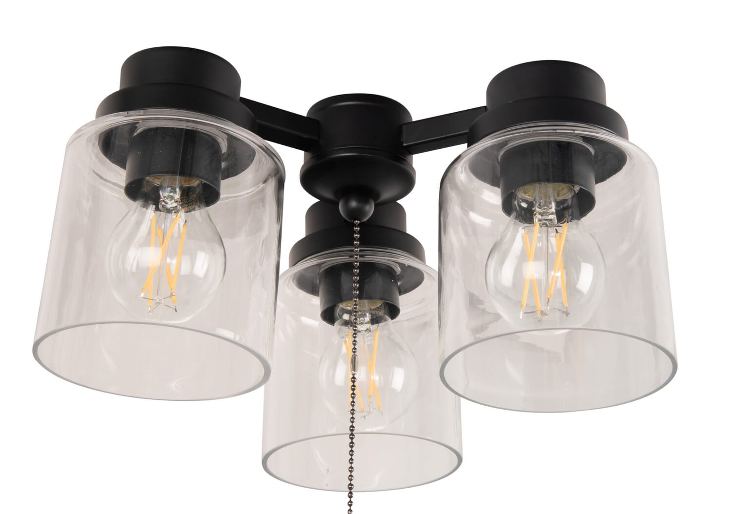 Flat Black LED Ceiling Fan Light Kit from the Light Kit-Armed Collection
