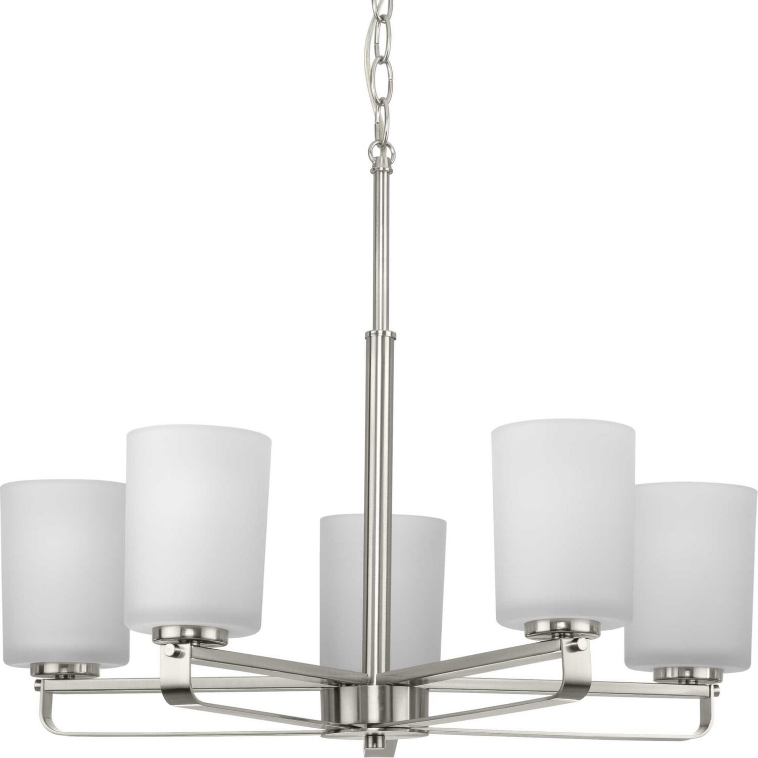 Brushed Nickel Five Light Chandelier from the League Collection