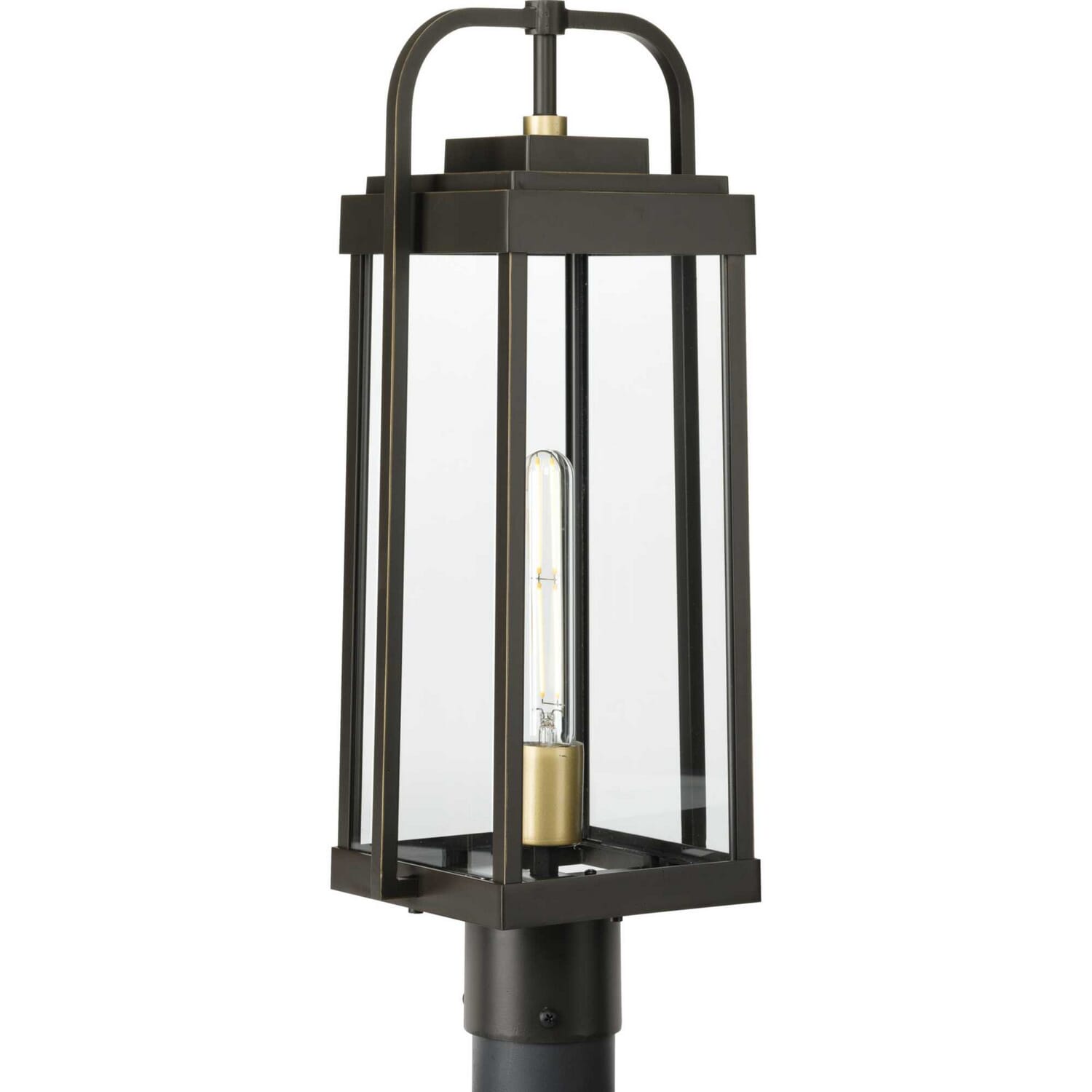 Antique Bronze One Light Post Lantern from the Walcott Collection