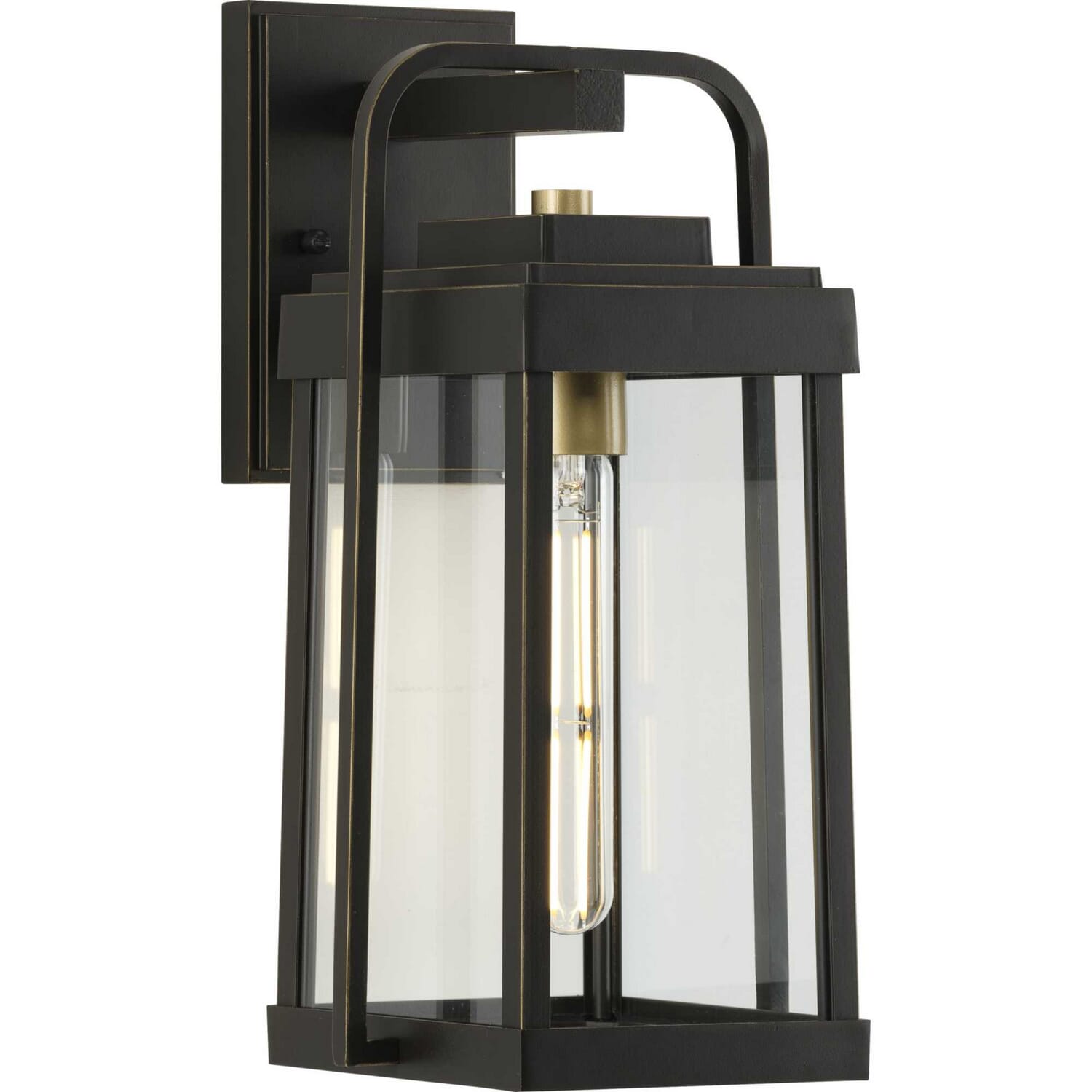 Antique Bronze One Light Wall Lantern from the Walcott Collection
