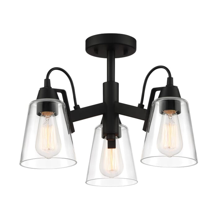 Three Light Semi Flush Mount Three Light Semi Flush Mount
