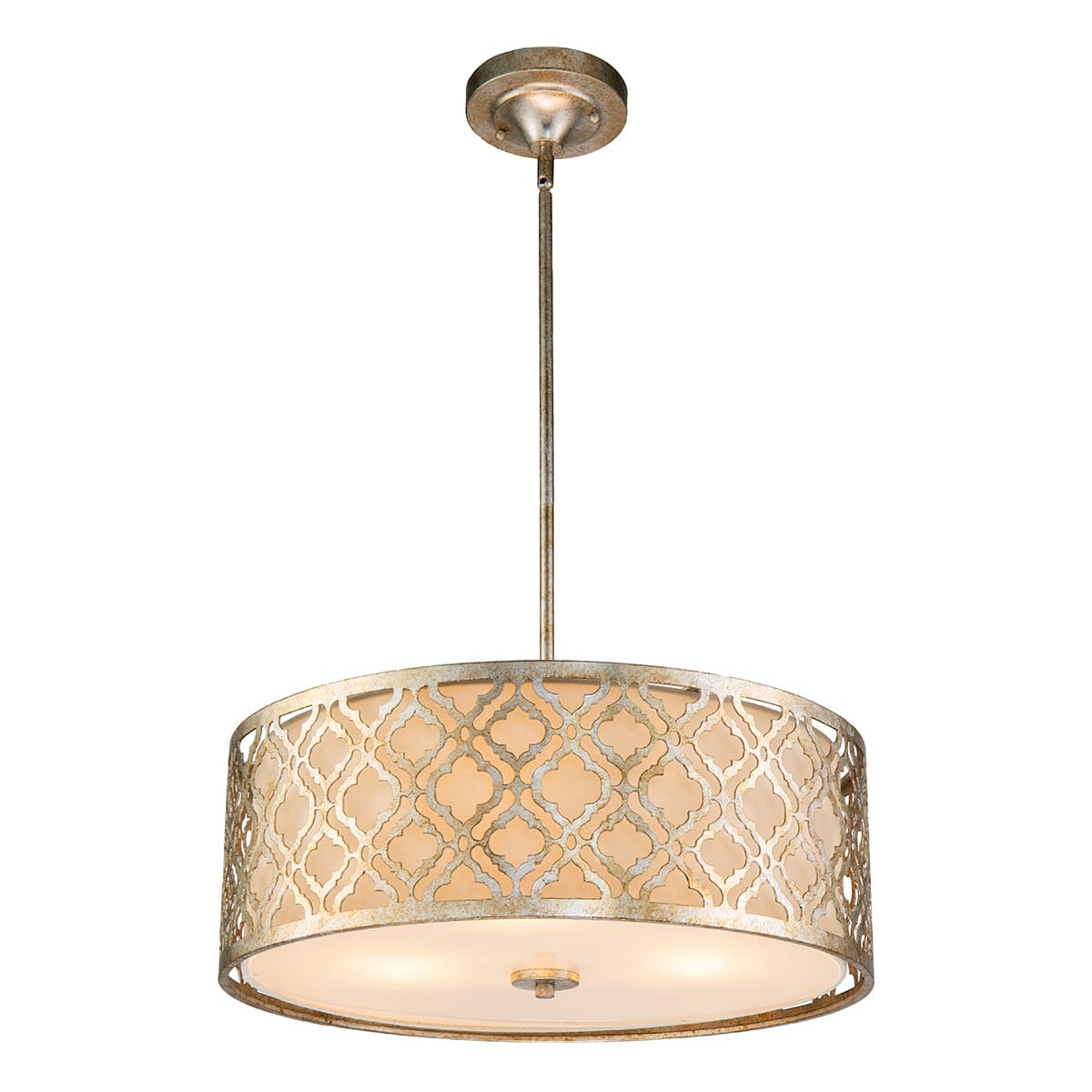 Arabella 3-Light Island Pendant with Semi-Flush in Antique Silver