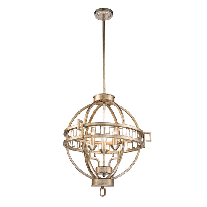 Lemuria 4-Light Chandelier in Antique Silver Lemuria 4-Light Chandelier in Antique Silver