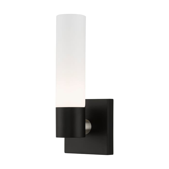Aero 1-Light Wall Sconce in Black w with Brushed Nickel Aero 1-Light Wall Sconce in Black w with Brushed Nickel