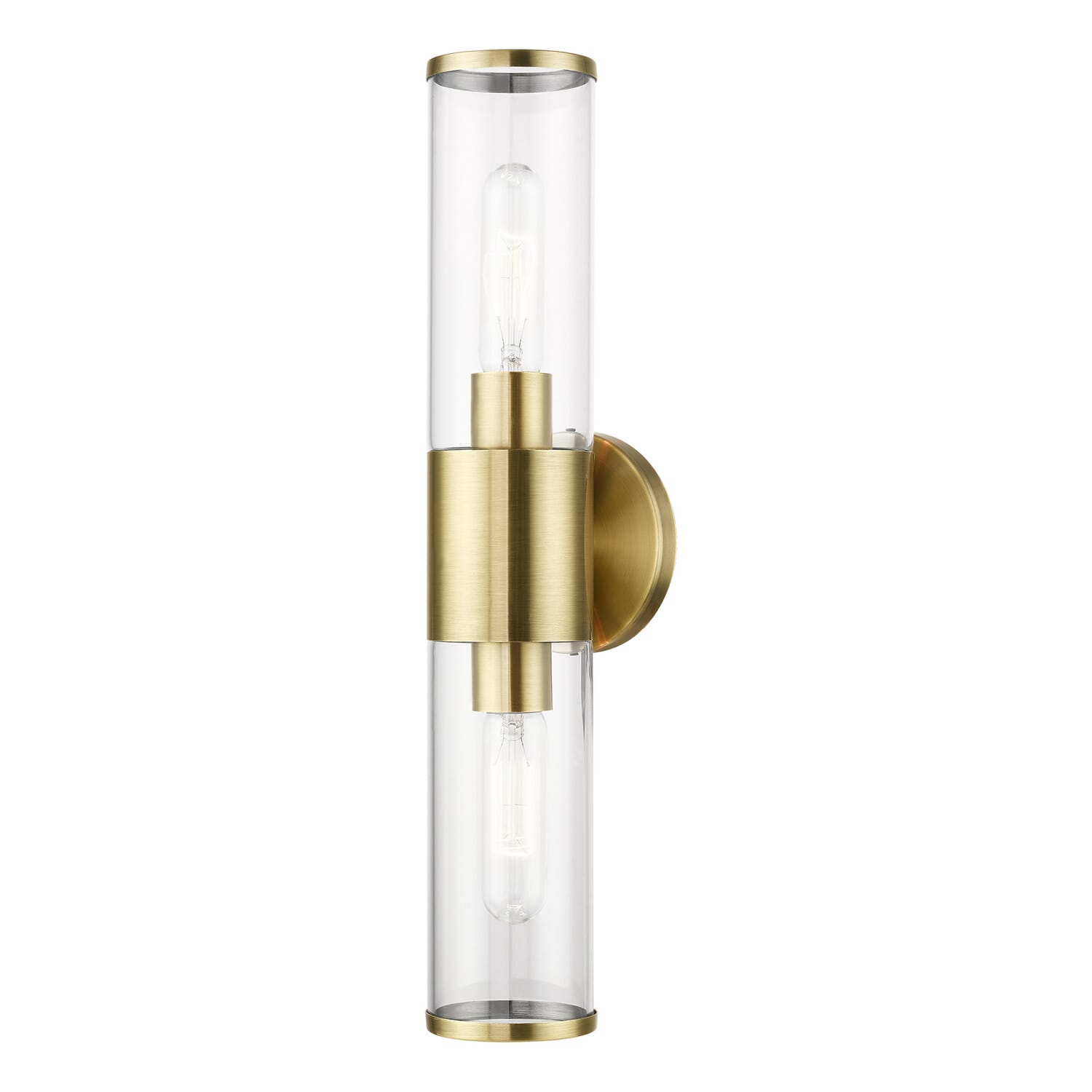 Banca 2-Light Bathroom Vanity Light in Antique Brass