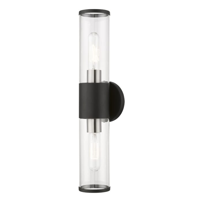 Banca 2-Light Bathroom Vanity Light in Black w with Brushed Nickels Banca 2-Light Bathroom Vanity Light in Black w with Brushed Nickels