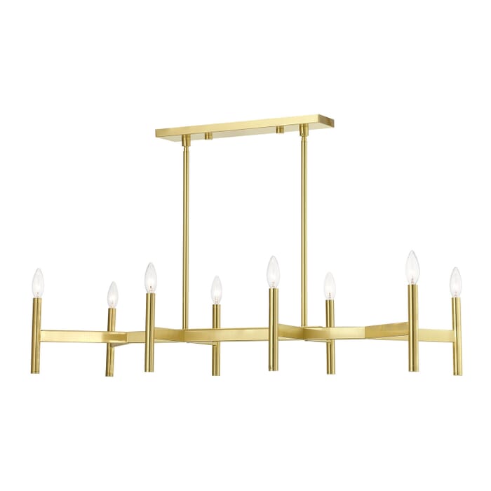 Copenhagen 8-Light Linear Chandelier in Satin Brass Copenhagen 8-Light Linear Chandelier in Satin Brass
